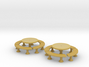 TJ-H01140x2 - Tables beton rondes in Tan Fine Detail Plastic