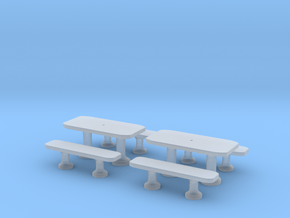 TJ-H01141x2 - Tables beton rectangulaires in Clear Ultra Fine Detail Plastic