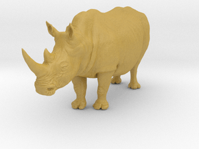 White Rhinoceros 1:16 Standing Male in Tan Fine Detail Plastic