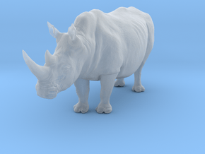 White Rhinoceros 1:16 Standing Male in Clear Ultra Fine Detail Plastic
