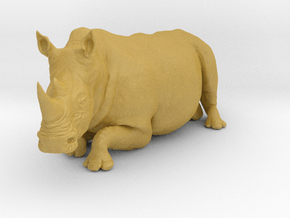 White Rhinoceros 1:16 Lying Female in Tan Fine Detail Plastic