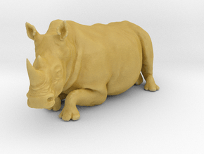 White Rhinoceros 1:45 Lying Female in Tan Fine Detail Plastic
