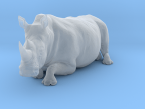 White Rhinoceros 1:45 Lying Female in Clear Ultra Fine Detail Plastic