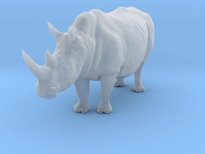 White Rhinoceros 1:25 Standing Male in Clear Ultra Fine Detail Plastic