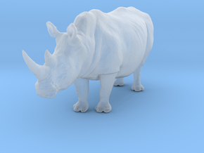 White Rhinoceros 1:76 Standing Male in Clear Ultra Fine Detail Plastic