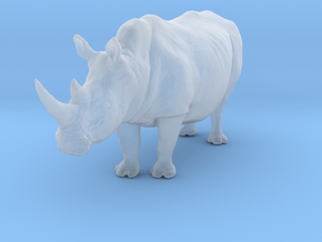 White Rhinoceros 1:64 Standing Male in Clear Ultra Fine Detail Plastic