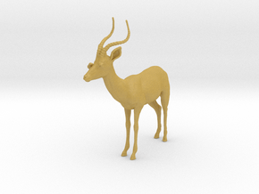Impala 1:16 Male with Red-Billed Oxpecker in Tan Fine Detail Plastic