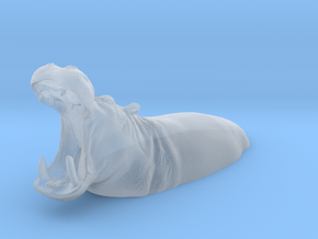 Hippopotamus 1:120 Aggressive in Water 1 in Clear Ultra Fine Detail Plastic