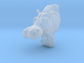Hippopotamus 1:72 Mouth Open in Water 1 in Clear Ultra Fine Detail Plastic