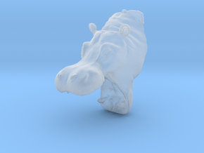 Hippopotamus 1:76 Mouth Open in Water 1 in Clear Ultra Fine Detail Plastic