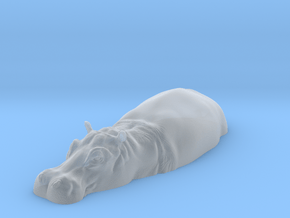Hippopotamus 1:64 Lying in Water 2 in Clear Ultra Fine Detail Plastic