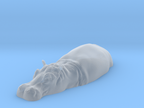 Hippopotamus 1:72 Lying in Water 2 in Clear Ultra Fine Detail Plastic