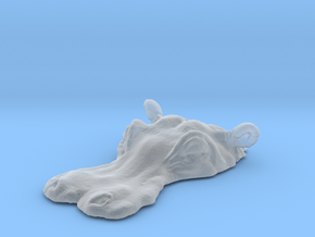 Hippopotamus 1:87 Lying in Water 5 in Clear Ultra Fine Detail Plastic
