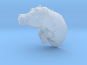 Hippopotamus 1:72 Splashing in Water in Clear Ultra Fine Detail Plastic