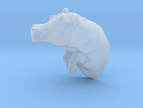Hippopotamus 1:120 Splashing in Water in Clear Ultra Fine Detail Plastic