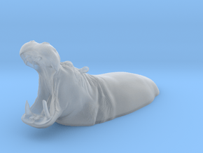 Hippopotamus 1:16 Aggressive in Water 1 in Clear Ultra Fine Detail Plastic