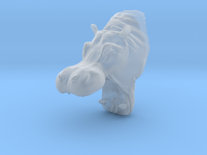 Hippopotamus 1:20 Mouth Open in Water 1 in Clear Ultra Fine Detail Plastic