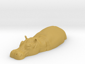 Hippopotamus 1:12 Lying in Water 2 in Tan Fine Detail Plastic