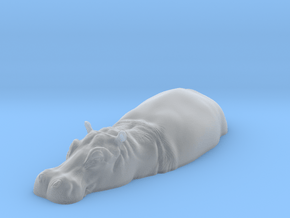 Hippopotamus 1:12 Lying in Water 2 in Clear Ultra Fine Detail Plastic