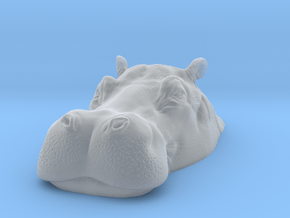 Hippopotamus 1:6 Lying in Water 3 in Clear Ultra Fine Detail Plastic