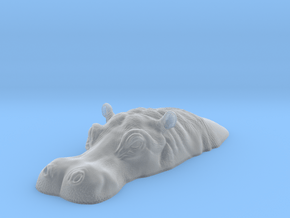 Hippopotamus 1:6 Lying in Water 4 in Clear Ultra Fine Detail Plastic