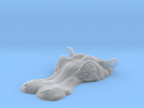 Hippopotamus 1:12 Lying in Water 5 in Clear Ultra Fine Detail Plastic