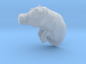 Hippopotamus 1:45 Splashing in Water in Clear Ultra Fine Detail Plastic
