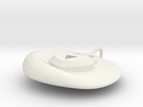 Heart Lock DogTag / Charm in White Natural Versatile Plastic