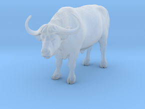 Cape Buffalo 1:45 Standing Male 4 in Clear Ultra Fine Detail Plastic