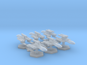 7000 Scale Romulan Fleet Assault Ship Collection in Clear Ultra Fine Detail Plastic