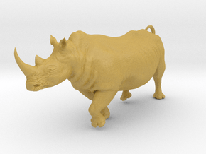 White Rhinoceros 1:16 Running Male in Tan Fine Detail Plastic