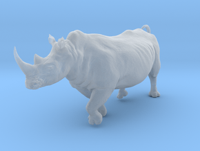 White Rhinoceros 1:20 Running Male in Clear Ultra Fine Detail Plastic