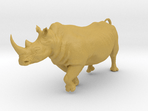 White Rhinoceros 1:22 Running Male in Tan Fine Detail Plastic