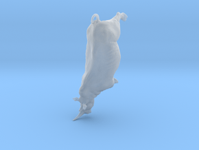 White Rhinoceros 1:35 Running Male in Clear Ultra Fine Detail Plastic