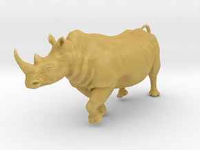 White Rhinoceros 1:48 Running Male in Tan Fine Detail Plastic