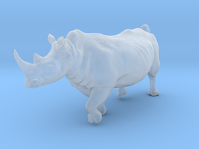 White Rhinoceros 1:72 Running Male in Clear Ultra Fine Detail Plastic