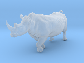White Rhinoceros 1:76 Running Male in Clear Ultra Fine Detail Plastic