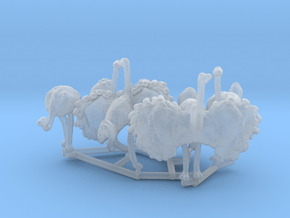 Ostrich Set 1:160 five different pieces in Clear Ultra Fine Detail Plastic