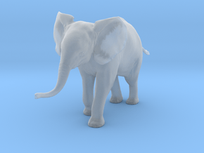 African Bush Elephant 1:9 Running Male Calf in Clear Ultra Fine Detail Plastic