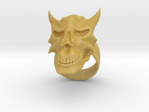 Demon Skull Ring in Tan Fine Detail Plastic