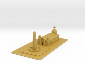 1/700 Town Square And Church in Tan Fine Detail Plastic