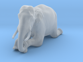Indian Elephant 1:16 Kneeling Male in Clear Ultra Fine Detail Plastic