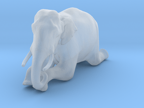 Indian Elephant 1:96 Kneeling Male in Clear Ultra Fine Detail Plastic