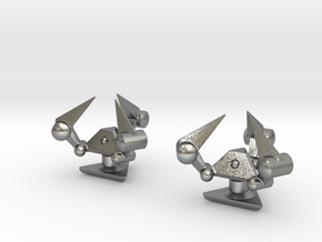 Tribot Cufflinks in Natural Silver