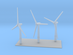 1/700 Wind Farm (x3 Turbines) in Clear Ultra Fine Detail Plastic