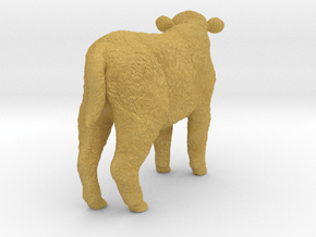 Highland Cattle 1:9 Standing Calf in Tan Fine Detail Plastic
