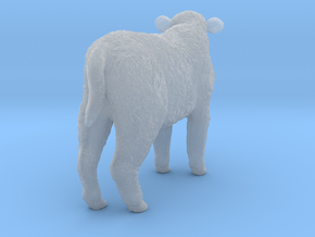 Highland Cattle 1:9 Standing Calf in Clear Ultra Fine Detail Plastic