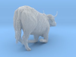 Highland Cattle 1:22 Female lying down in Clear Ultra Fine Detail Plastic