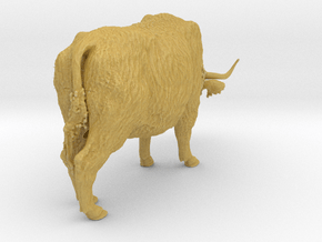 Highland Cattle 1:22 Female with the head down in Tan Fine Detail Plastic