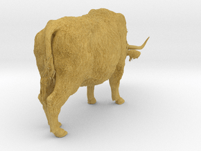 Highland Cattle 1:12 Female with the head down in Tan Fine Detail Plastic